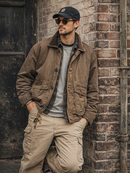 Other - Vintage London Fog Brown Bomber Chore Coat Workwear Utility Classic L